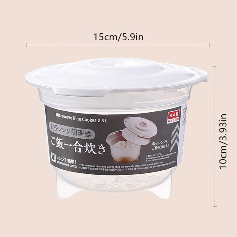 900ML Microwave Oven Rice Cooker Multifunctional Steamer Hot Soup Cooking Bento Lunch Box Food Grade PP Kitche Steaming Utensils thumbnail 6
