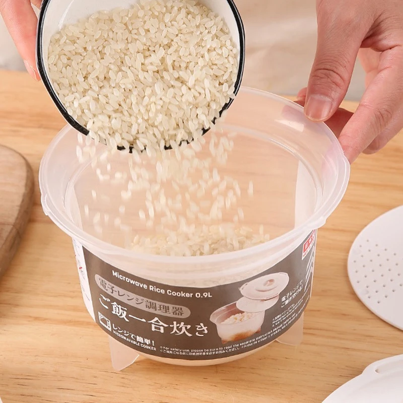 900ML Microwave Oven Rice Cooker Multifunctional Steamer Hot Soup Cooking Bento Lunch Box Food Grade PP Kitche Steaming Utensils thumbnail 2