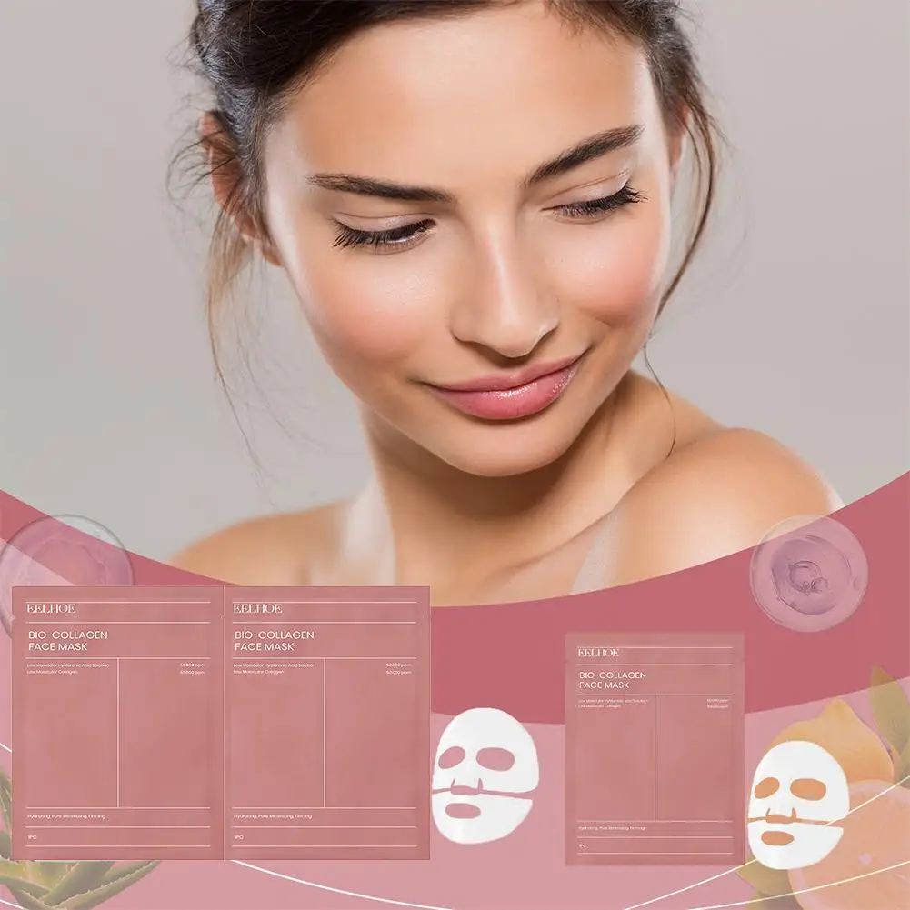 1/5/10PCs Bio Collagen Face Mask Shrink Pores Deep Hydrating Overnight Mask Moisturizing Refreshing Brightening Face Skin Care thumbnail 3