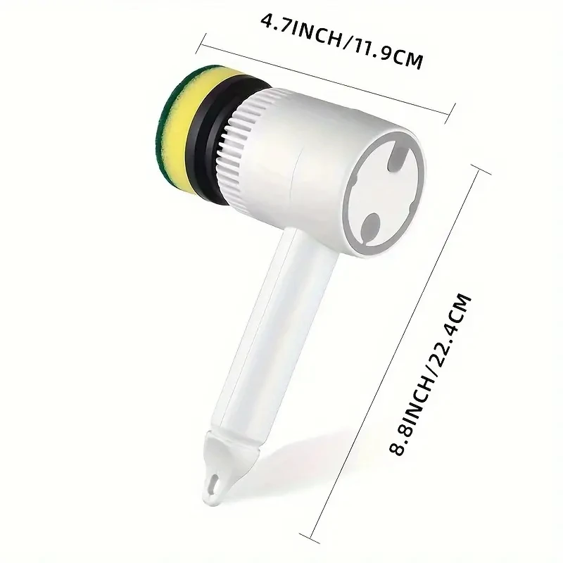 1pc Electric Spin Scrubber, Electric Cleaning Brush 3-in-1 Handheld Kitchen Cleaner Cordless Spin Scrubber, Power Scrubber Bathr thumbnail 2