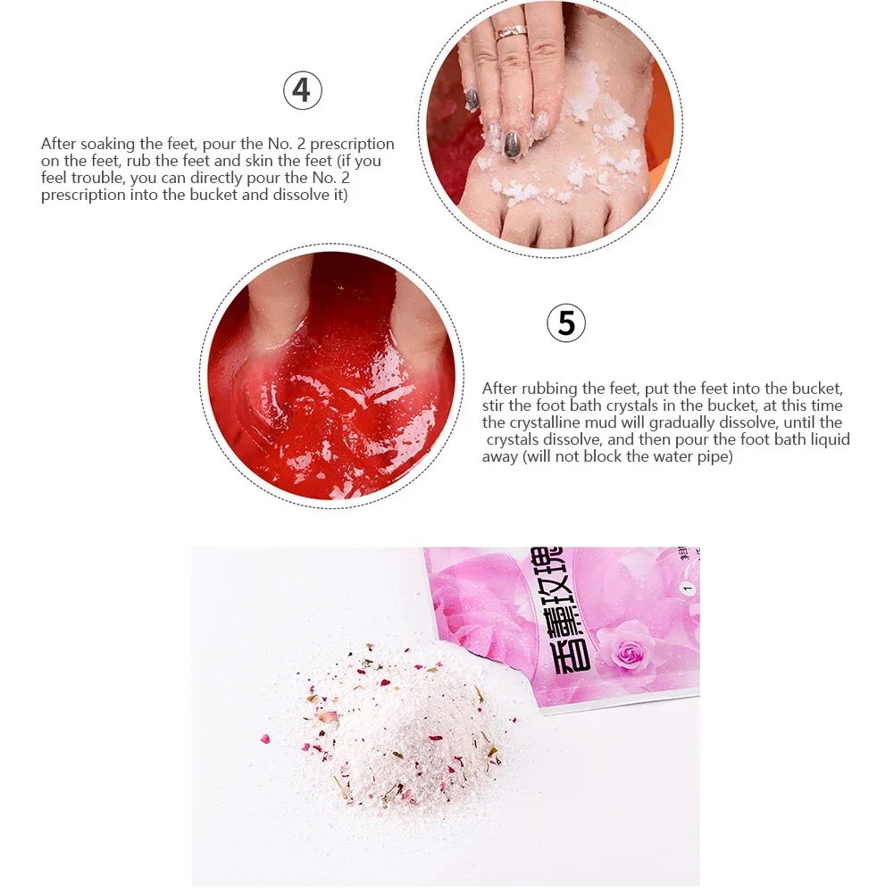 10pcs Rose Bubble Bath Powder Foot Bath Crystal Foot Bath Crystal Mud Body Foot Salt SPA Exfoliation Bath Mud Spa Pedicure thumbnail 5