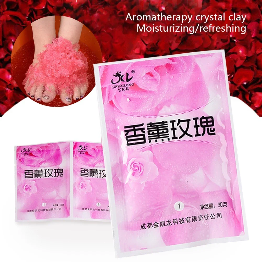 10pcs Rose Bubble Bath Powder Foot Bath Crystal Foot Bath Crystal Mud Body Foot Salt SPA Exfoliation Bath Mud Spa Pedicure thumbnail 3