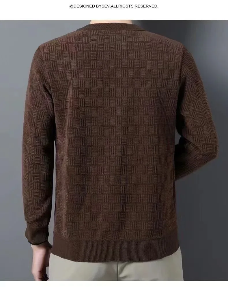Spring Autumn 100% Pure Merino Wool Pullover Sweater Men O-neck Long-sleeve Cashmere Knitwear Female Clothing Grace thumbnail 5
