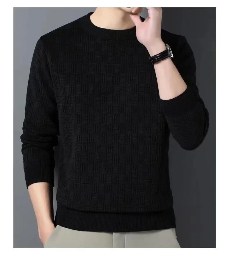 Spring Autumn 100% Pure Merino Wool Pullover Sweater Men O-neck Long-sleeve Cashmere Knitwear Female Clothing Grace thumbnail 3