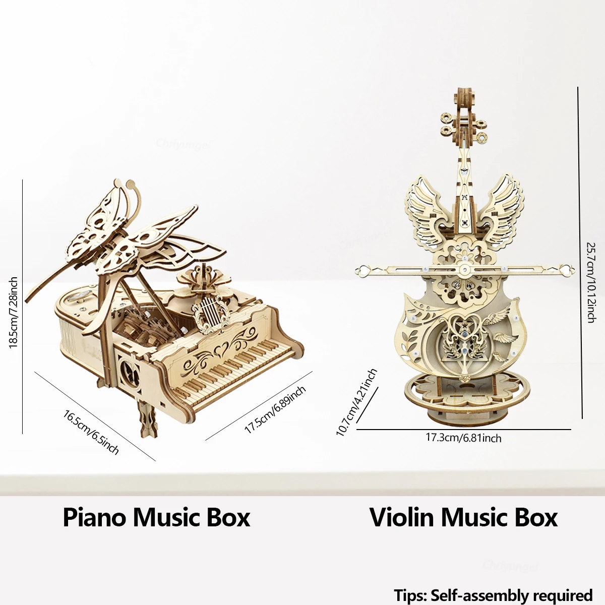 3D Wooden Puzzle Music Box Piano Model Kit DIY Assembly Musical Instrument Building Kits Home Decor Crafts Gift for Adults Kids thumbnail 6