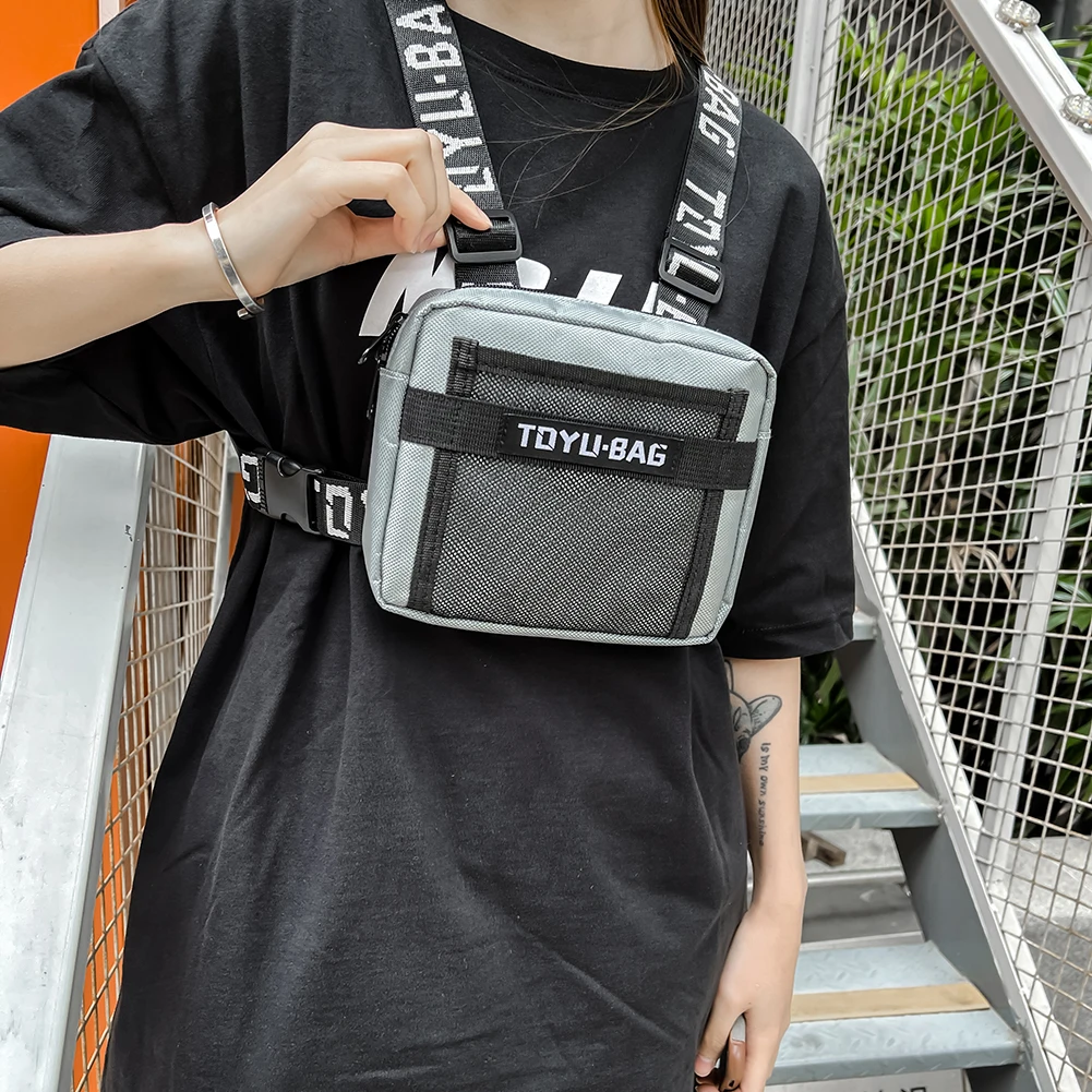 Fashion Chest Rig Bag Adjustable Women Men Front Chest Pack Running Vest Outdoor Hip Hop Street Waistcoat Bag Travel Fanny Pack thumbnail 2