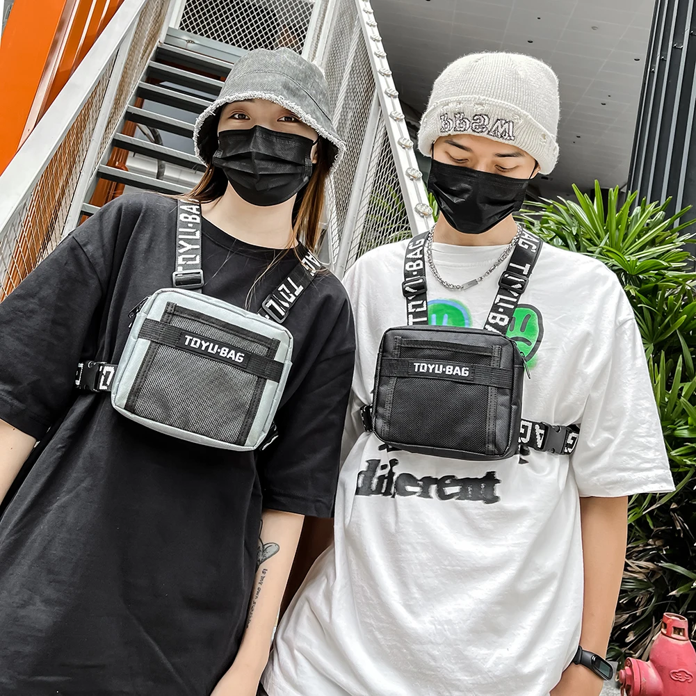 Fashion Chest Rig Bag Adjustable Women Men Front Chest Pack Running Vest Outdoor Hip Hop Street Waistcoat Bag Travel Fanny Pack thumbnail 4