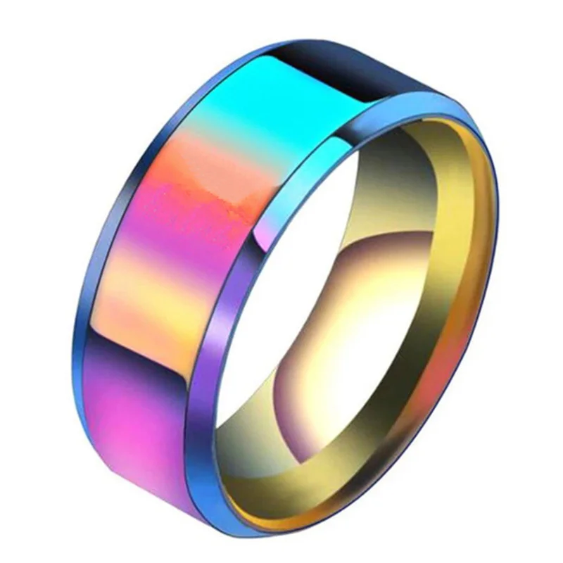 7 Colors Classic 8mm Mens Ring Surface Brushed Stainless Steel Simple Ring for Women Wedding Band Couples Jewelry Accessories thumbnail 6