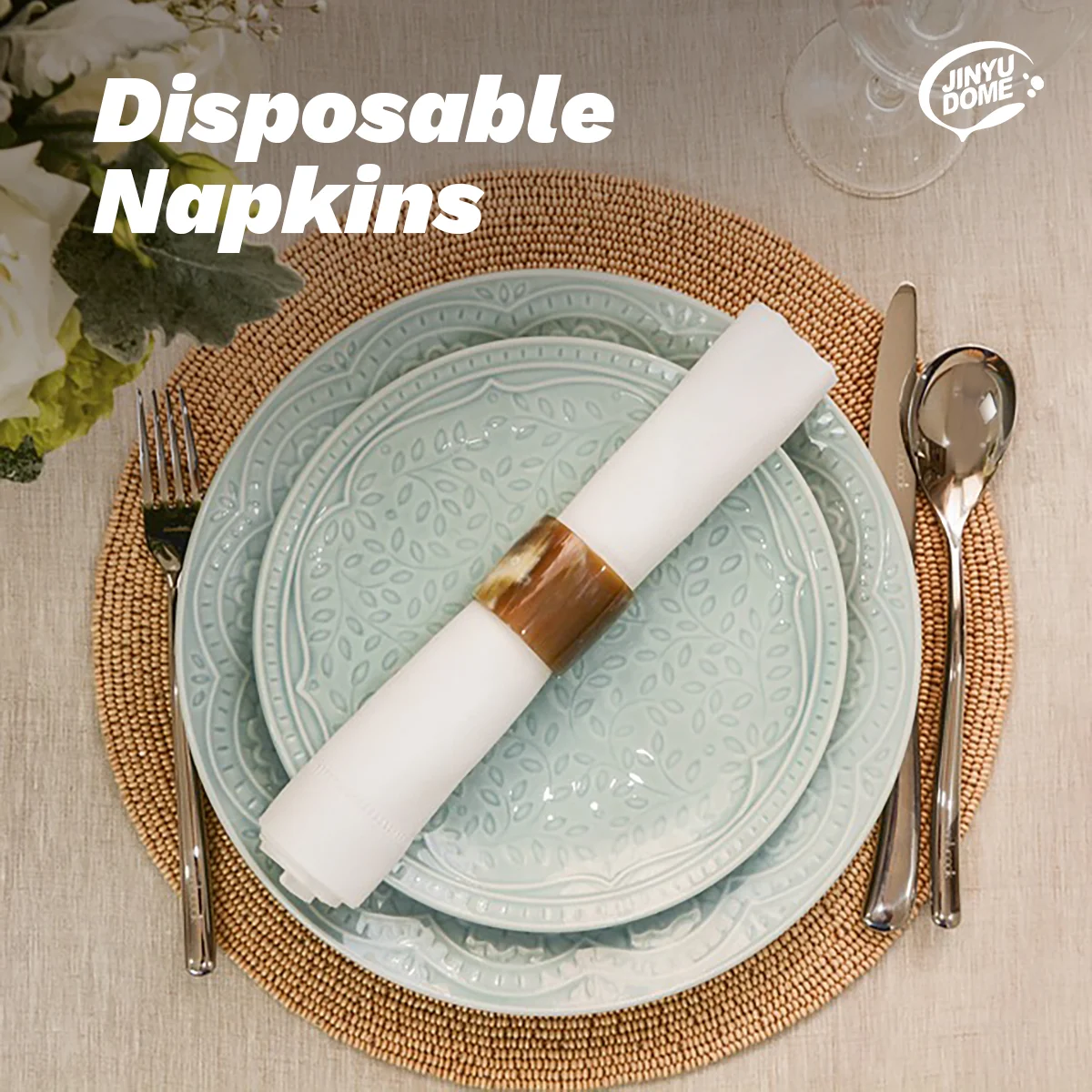 Linen Feel Paper Napkins 7.87x15.75inch White,Soft Absorbent Disposable for Dinner,Kitchen,Party,Wedding,Bathroom,Events thumbnail 6