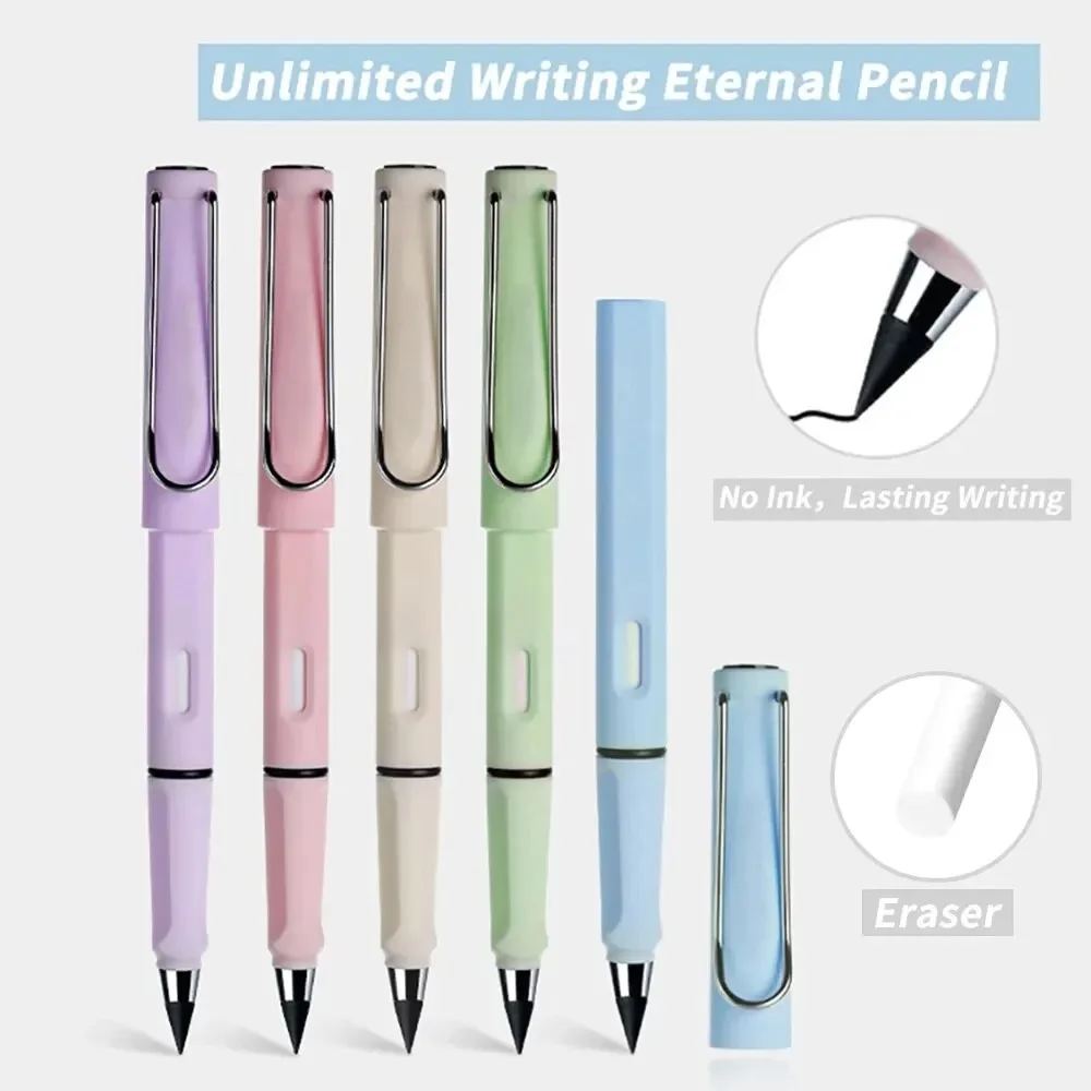 1Pc Eternal Pencil Unlimited Writing No Ink Pen Pencils For Writing Art Sketch Stationery Kawaii Pen School Supplies thumbnail 2