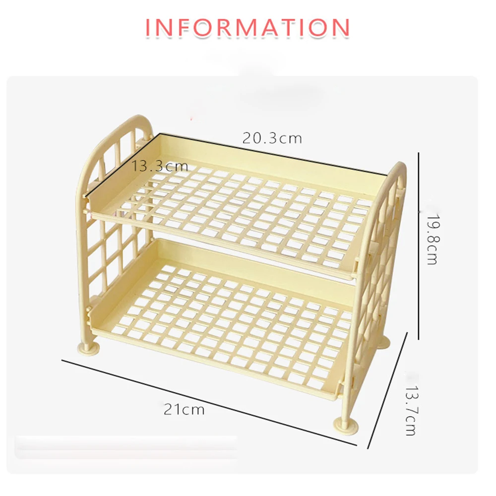 Desktop Stationery Rack Storage Holder Multi-Functional Plastic Shelf Makeup Organizer Office Dormitory Desk Organizer Shelf thumbnail 6
