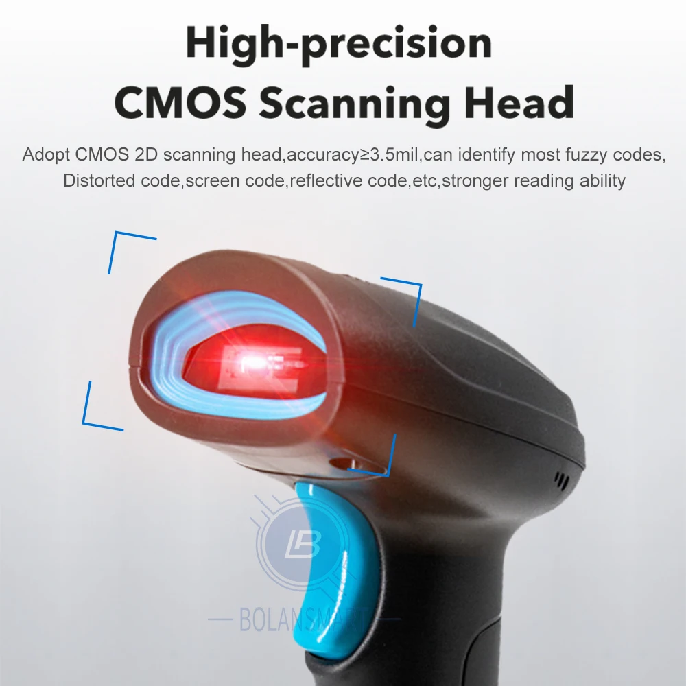 1D 2D Barcode Scanner Wired Wireless Bluetooth Bar Code Reader Omni-directional Scanning For Supermarket Logistics Product thumbnail 3