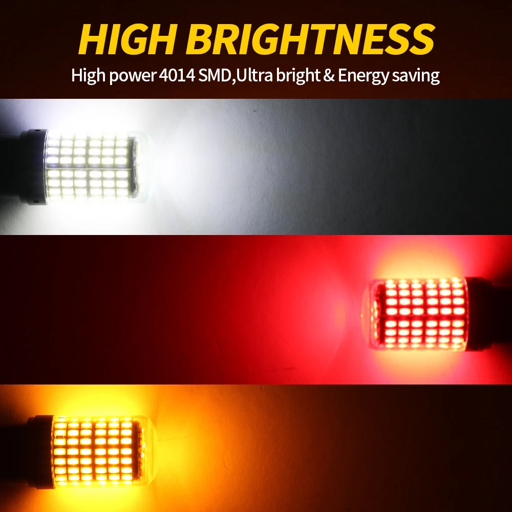 2pcs High Power Car LED Light Glass 4014SMD Canbus 1156 P21W PY21W 1157 P21/5W 7440 W21/5W W21W Turn Signal Lamp Tail Indicator thumbnail 4