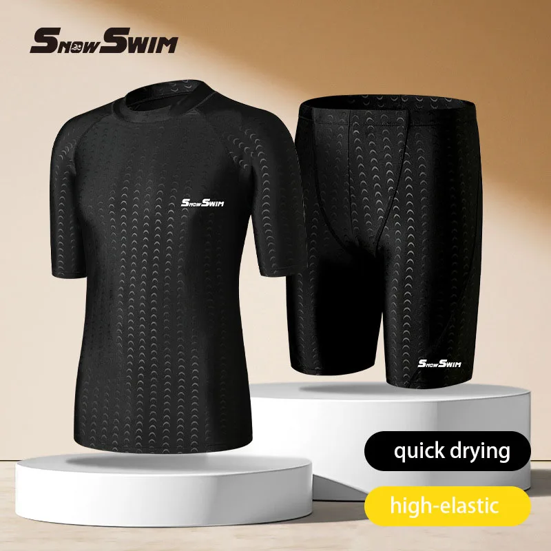 High Quality Men's Swimsuit Swim Shorts Five Quarter Quick Drying Loose Plus Size Swimming Kit Anti-embarrassment thumbnail 3