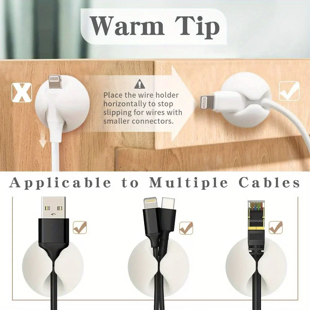 5/10/20PCS Rubber Mini Desktop Data Cable USB Type C Organizer for Smart Phone Headset Chargar Cables Holder Protector Cable thumbnail 6