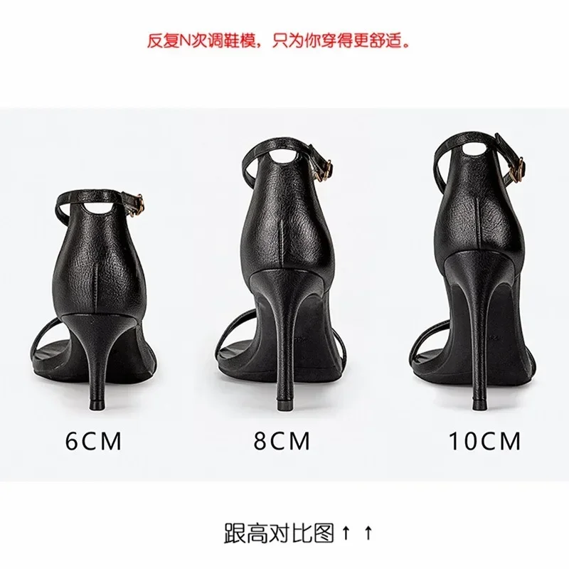 Women Sandals Silver High Heels Leather Peep Toe Pumps Woman Party Shoes Plus Size 33 42 2024 Spring Summer Fashion New thumbnail 3
