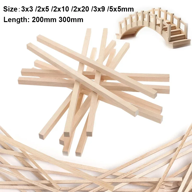 20-50pcs 2/3/5mm Balsa Stick Balsa Wood Craft Square Cudgel Model Building Carving DIY Handicraft Making Accessories Stic thumbnail 5