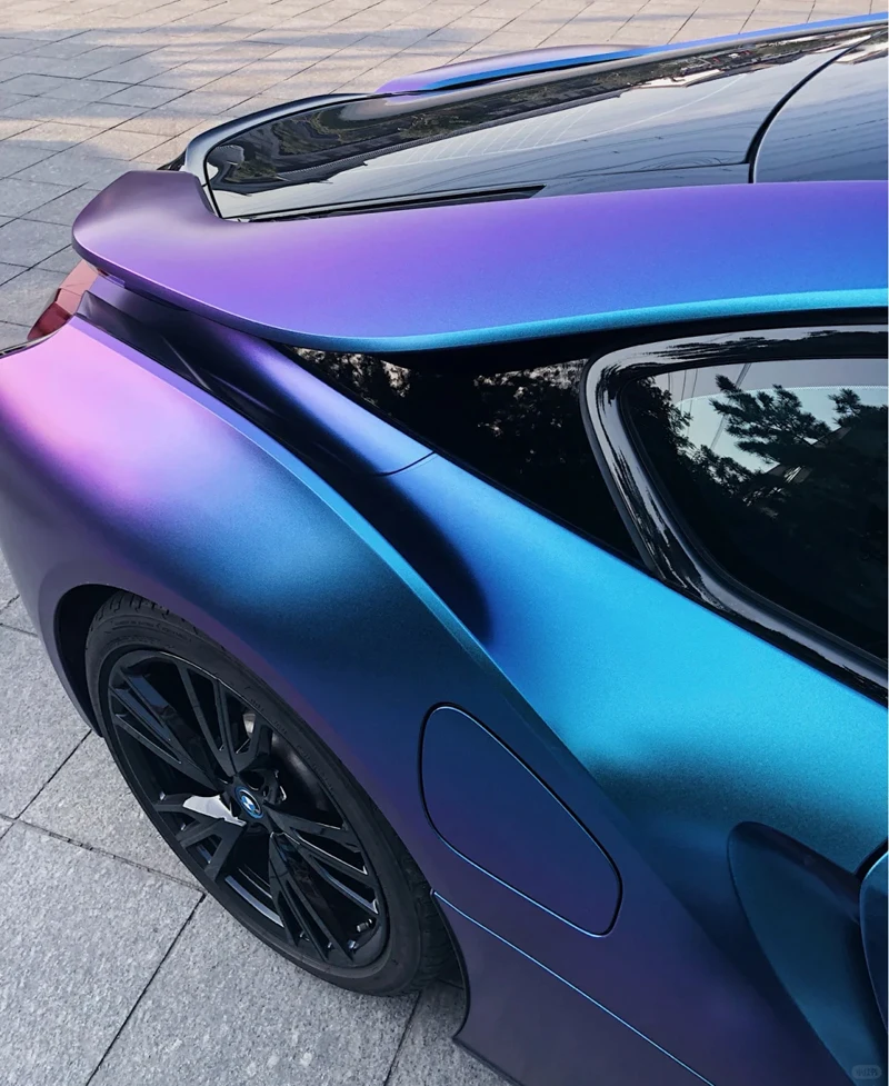 Sparkle Metallic Chameleon Vinyl Wrap Film Roll Purple to Blue Adhesive Decal Vehicle Car Wrapping thumbnail 6
