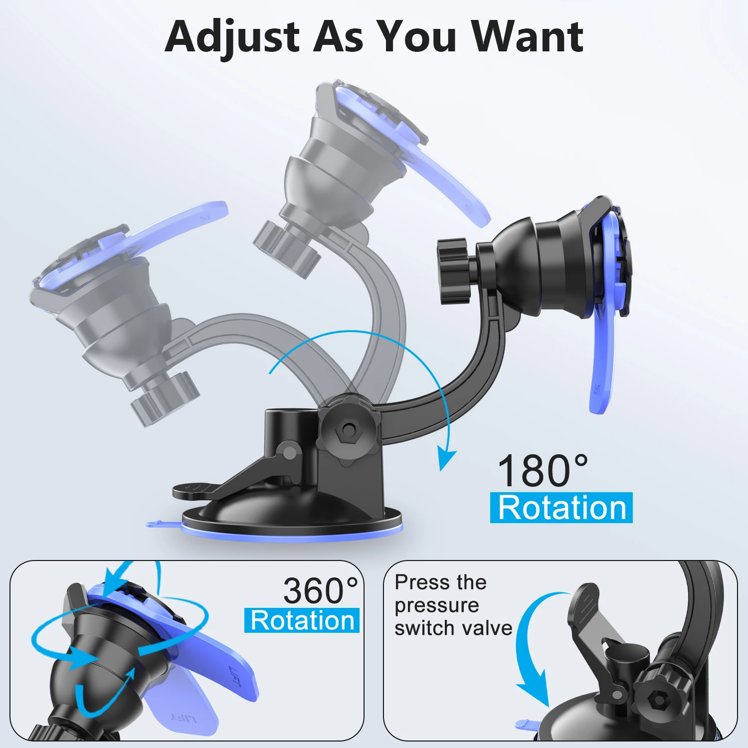 Car Phone Holder Mount Stand Sucker Suction Cup Air Vent Smartphone Mobile Cell Support in Car Bracket for iPhone Samsung Xiaomi thumbnail 4
