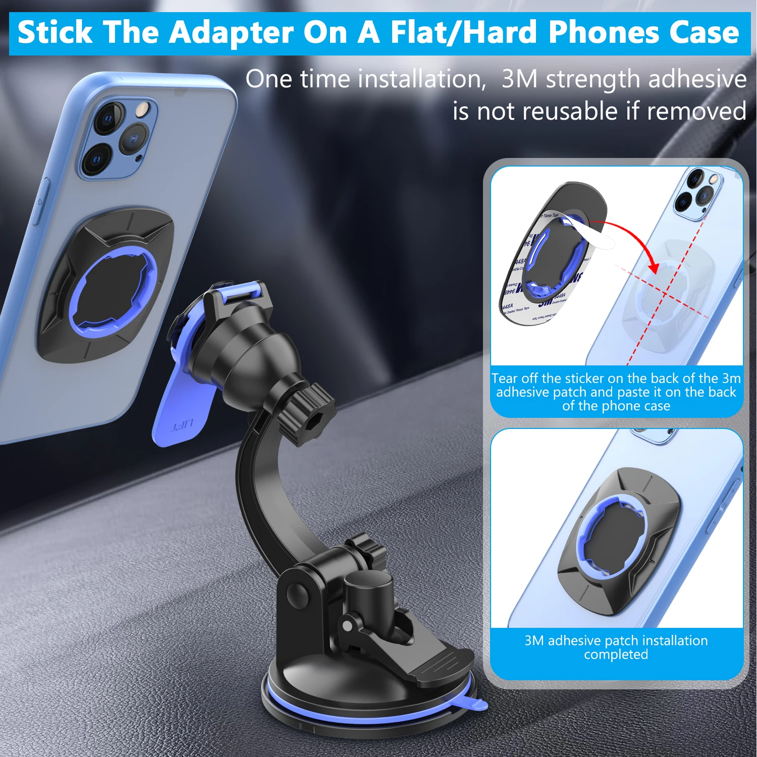 Car Phone Holder Mount Stand Sucker Suction Cup Air Vent Smartphone Mobile Cell Support in Car Bracket for iPhone Samsung Xiaomi thumbnail 3