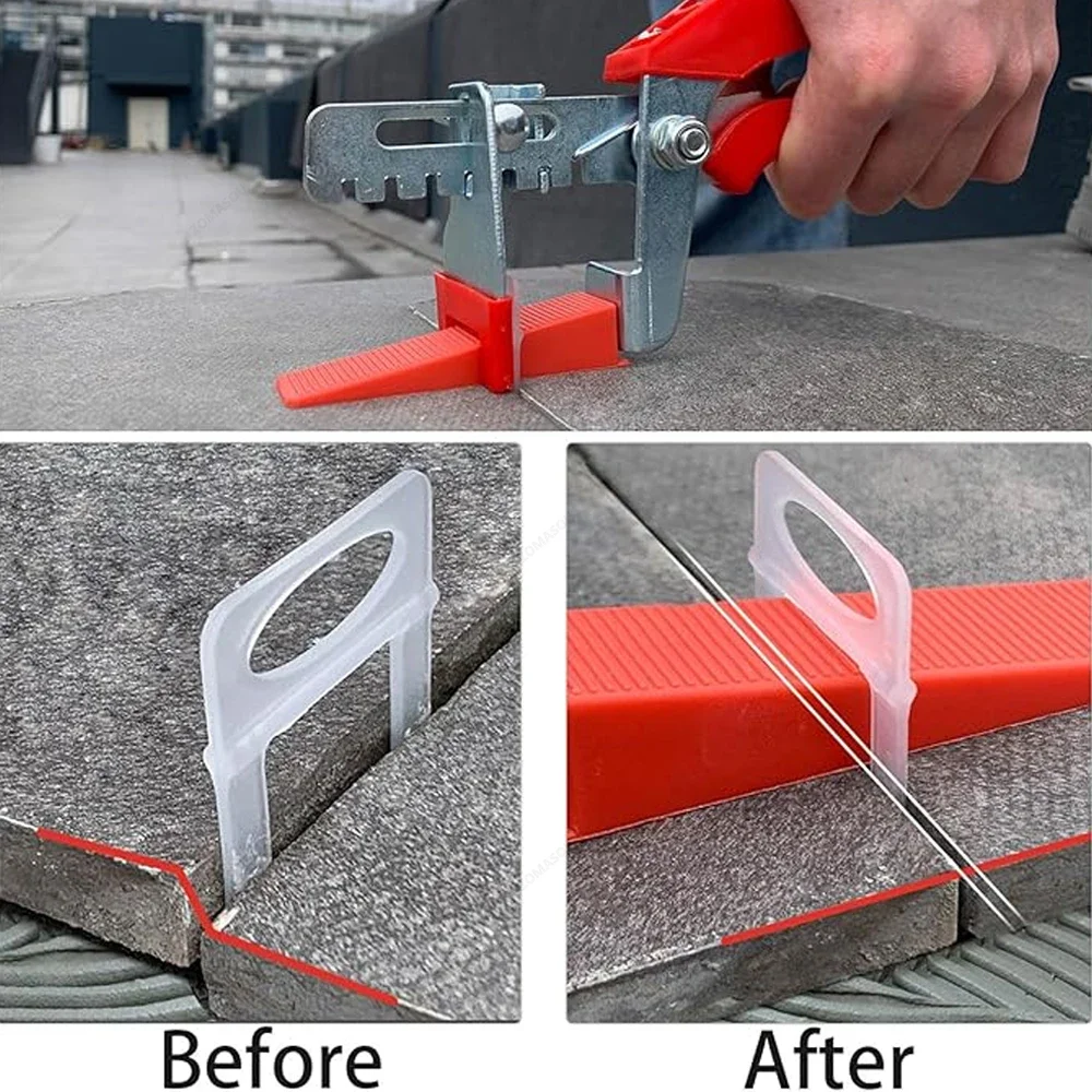 1-601PC Wall Floor Tile Leveling System Clips Ceramic Leveler Spacer Plier Wadge Kit for Tile Laying Construction Building Tools thumbnail 3