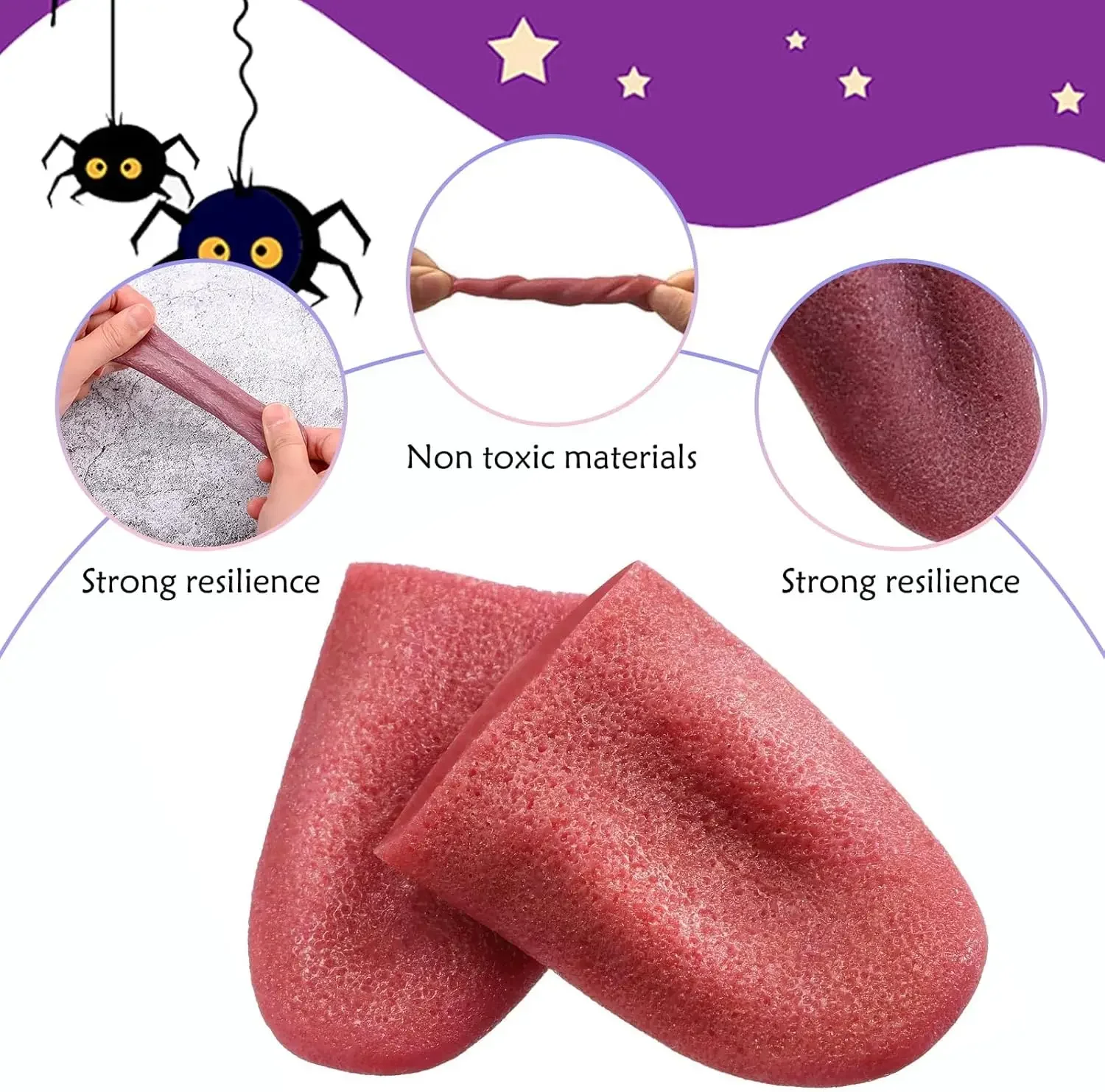 Tongue Piercing Prank Fake Tongue False Tongue Prop Clown Magic Show Props Horrific Magic Tricks Gift for Kid Child Halloween thumbnail 5