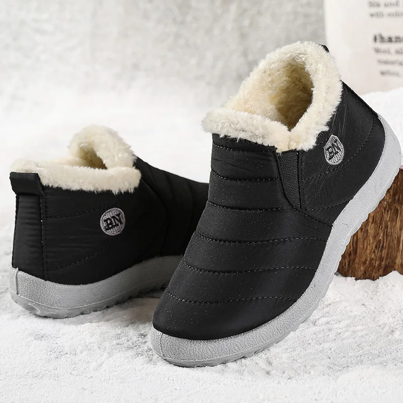 Men Boots Keep Warm Winter Shoes For Men Ankle Boots Fur Shoes Botas Hombre Couple Snow Boots Winter Casual Shoes Booties Men thumbnail 2