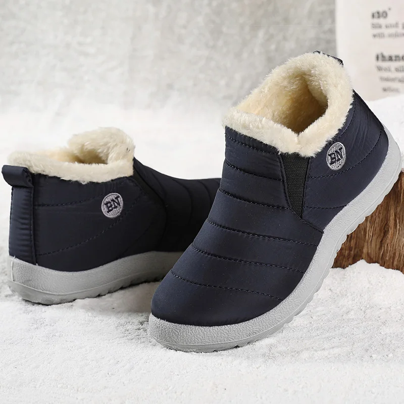 Men Boots Keep Warm Winter Shoes For Men Ankle Boots Fur Shoes Botas Hombre Couple Snow Boots Winter Casual Shoes Booties Men thumbnail 3