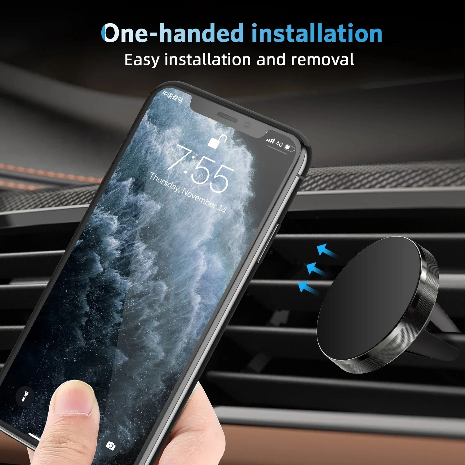 Air Vent Magnetic Car Phone Holder Magnet Smartphone Mobile Stand Cell GPS Support For iPhone 15 14 11 Xiaomi Mi Huawei Samsung thumbnail 3