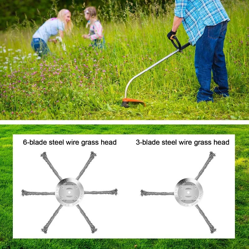 Steel Wire Weeding Wheel Dust Removal and Weeding Board Swing Metal Blade Universal Weed Brush Cutting Machine Head Knife Tool thumbnail 5