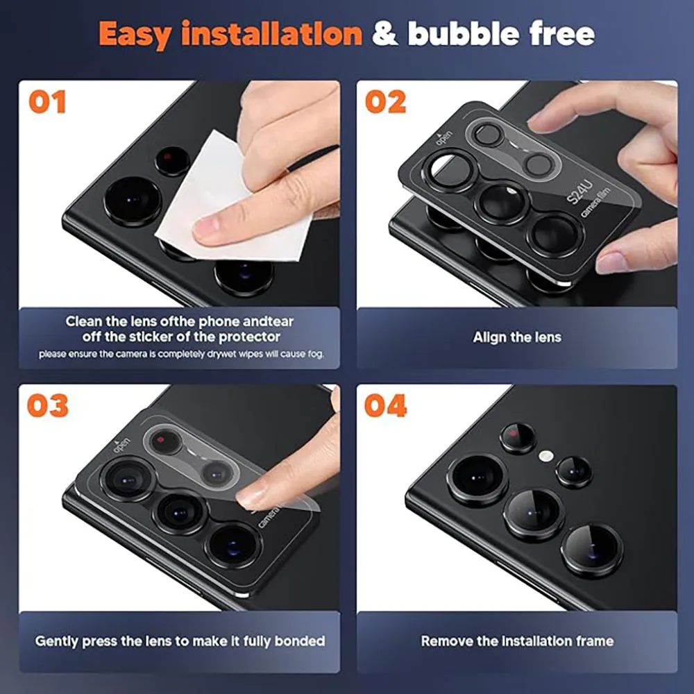 Metal Lens Ring Glass For Samsung Galaxy S26 S25 S24 S22 S23 Ultra Plus Camera Protector Cover For Samsung S26 Ultra Accessories thumbnail 2