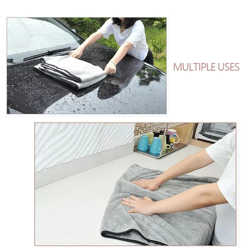 SEAMETAL Microfiber Auto Wash Towel Super Absorbency Car Cleaning Drying Towel Multifunctional Cloths for Car Wash Accessories thumbnail 4
