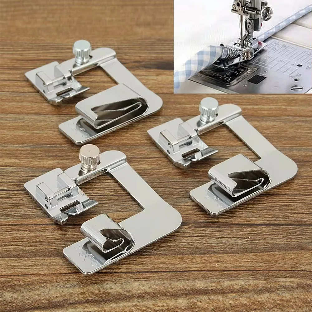 Sewing Hemming Set 1/3Pcs Wide Hem Foot 1Pc Or 3Pcs Narrow Rolled Hem Presser Feet For Brother Singer Low Shank Sewing Machines thumbnail 2