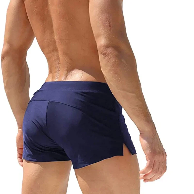 Mens Swim Trunk Swimwear with Zipper Pocket Bathing Suit Swimming Boxer Brief Square Leg Mesh Liner Board Shorts Swimsuits thumbnail 3