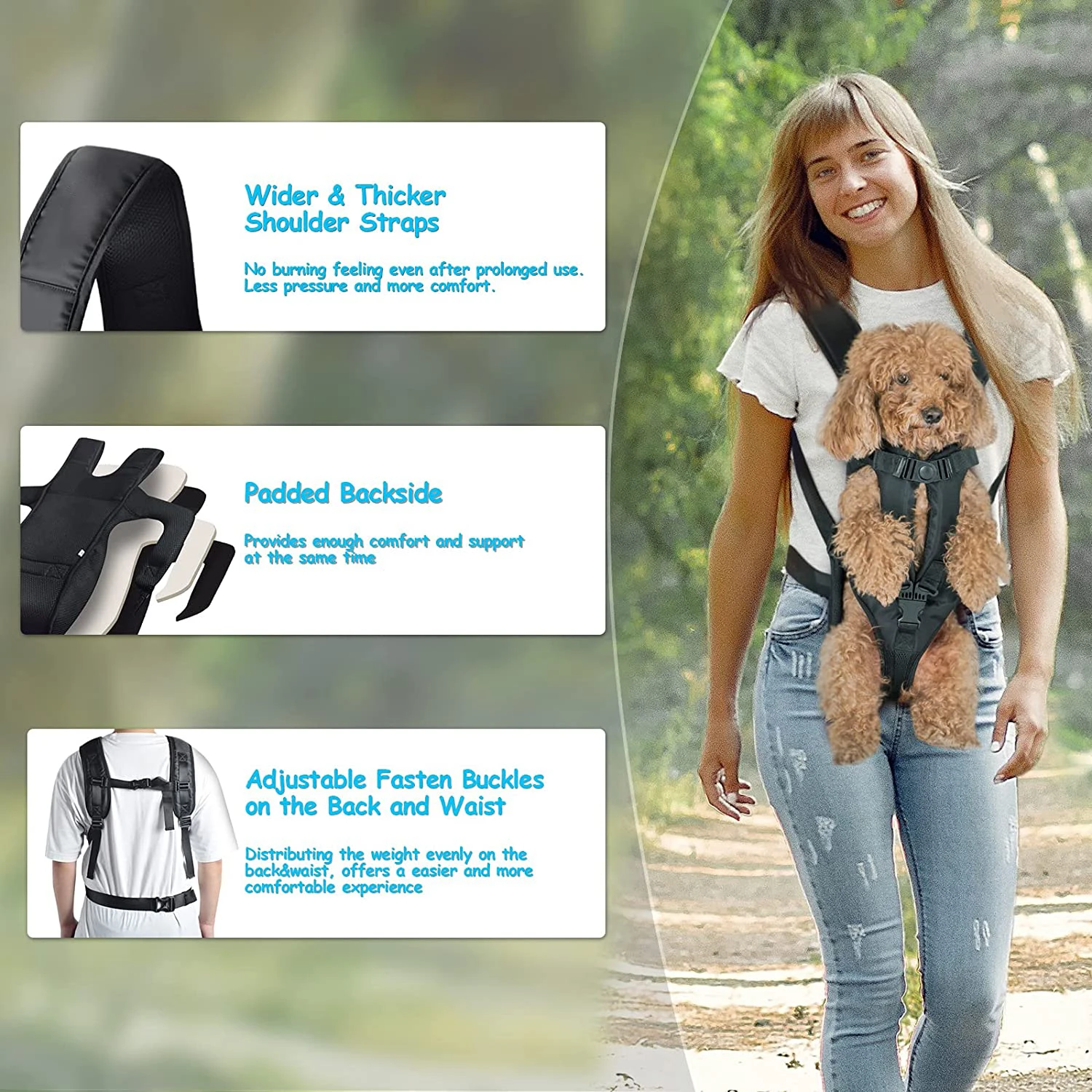 Pet Backpack Carrier For Cat Dogs Front Travel Dog Bag Carrying For Animals Small Medium Dogs Bulldog Puppy Mochila Para Perro thumbnail 4