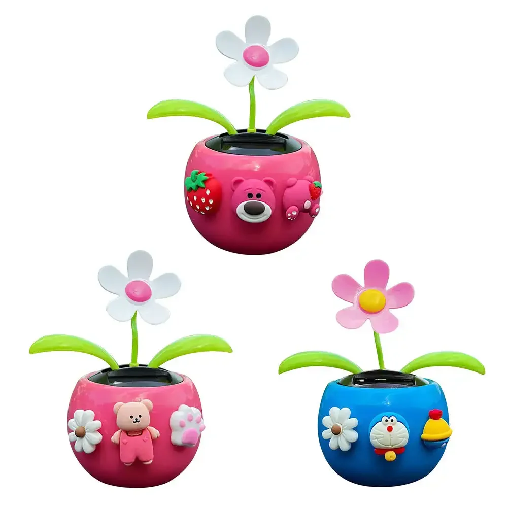 Car Ornament Funny Solar Powered Cartoon Vibrant Ornamental Decoration Gifts Automobile Dashboard Dancing Flower Swinging Toy thumbnail 6