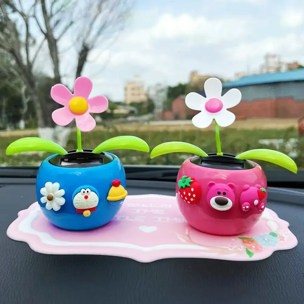 Car Ornament Funny Solar Powered Cartoon Vibrant Ornamental Decoration Gifts Automobile Dashboard Dancing Flower Swinging Toy thumbnail 3