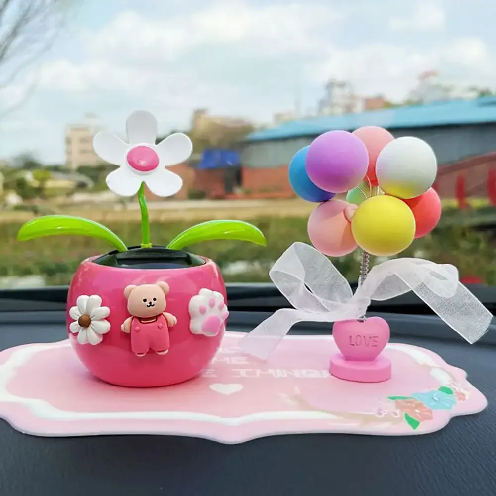Car Ornament Funny Solar Powered Cartoon Vibrant Ornamental Decoration Gifts Automobile Dashboard Dancing Flower Swinging Toy thumbnail 4