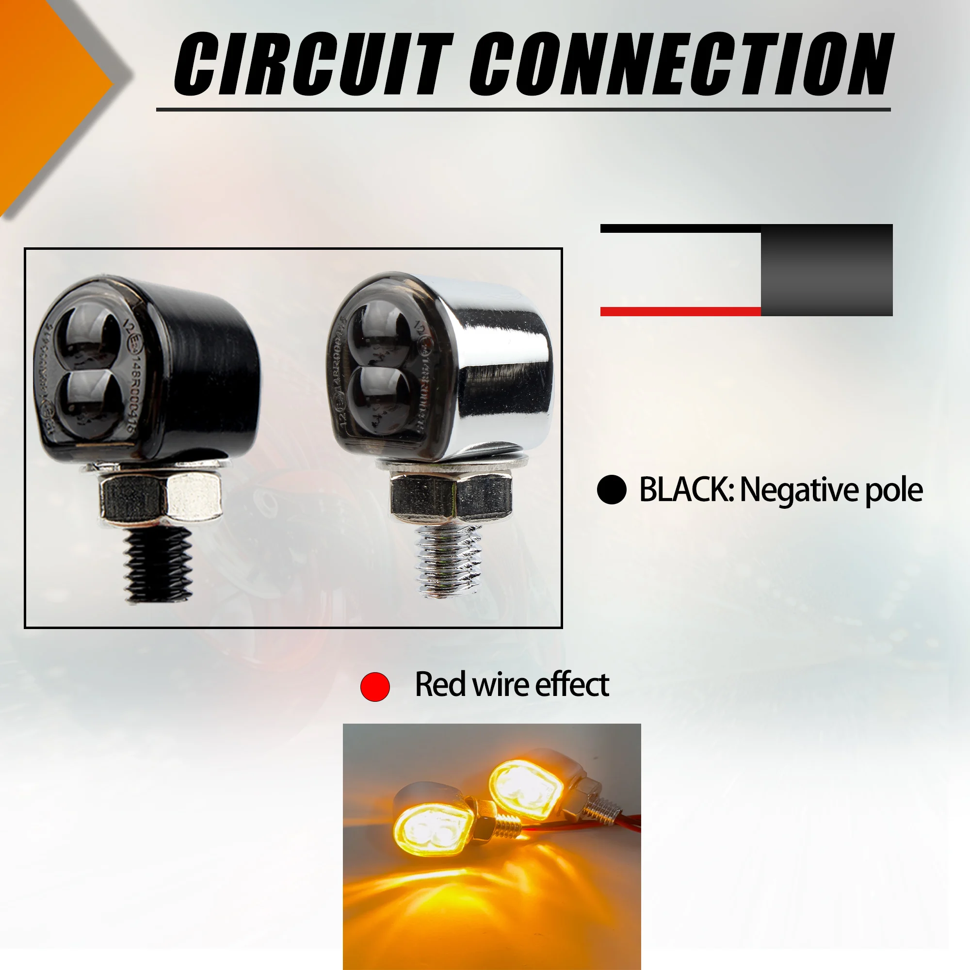 Motorcycle M8 LED Turn Signal Light Indicator Blinker Light Universal Motorbike Mini Lamp For Cafe Racer Bobber Honda thumbnail 2