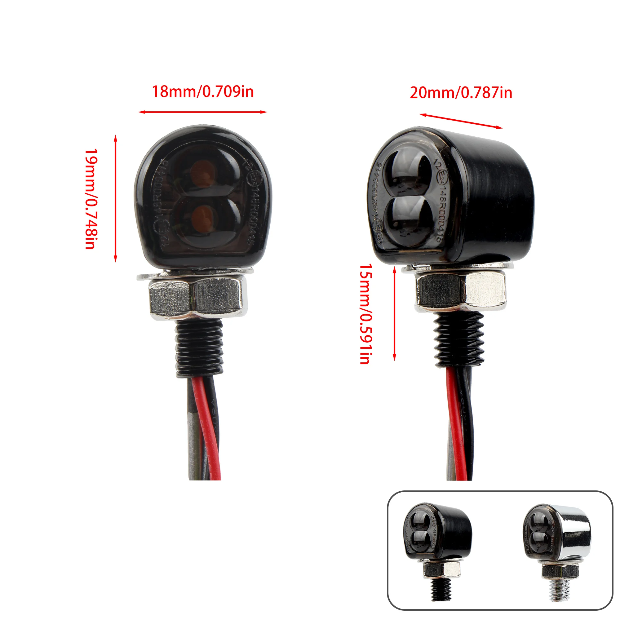 Motorcycle M8 LED Turn Signal Light Indicator Blinker Light Universal Motorbike Mini Lamp For Cafe Racer Bobber Honda thumbnail 3
