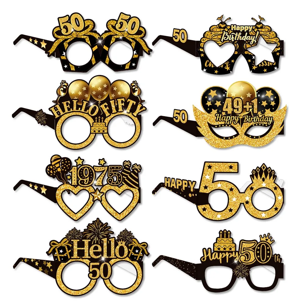 50th Birthday Party Supplies for Men Women Black and Gold 50 Years Old Party Paper Plates Cups Napkin Tablecloth Tableware Decor thumbnail 4