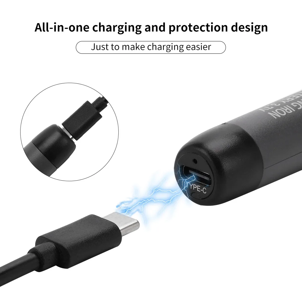 USB Soldering Iron Mini Small Soldering Iron Set Portable Household Type-C Interface 600mAh Battery Adjustable Temperature thumbnail 2