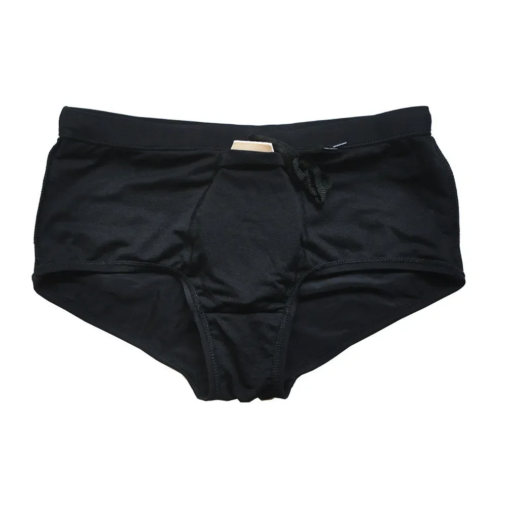 Sexy Mens Swimwear Solid Black Swim Boxer Briefs Bikini Brazilian Cut Surf Trunks Swimsuits Underwear Beach Sports Shorts thumbnail 4