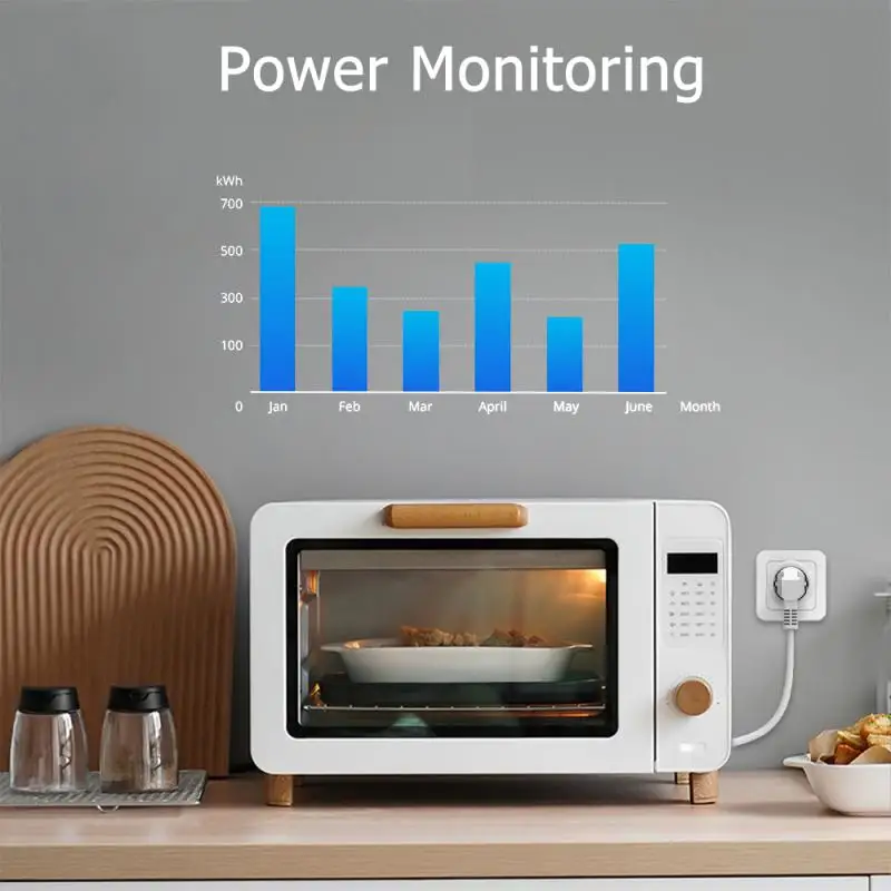 AUBESS EWelink/Tuya WiFi Smart Socket 16/20A EU Smart Plug Power Monitoring Timing Outlet Alexa Google Home Alice Voice Control thumbnail 4