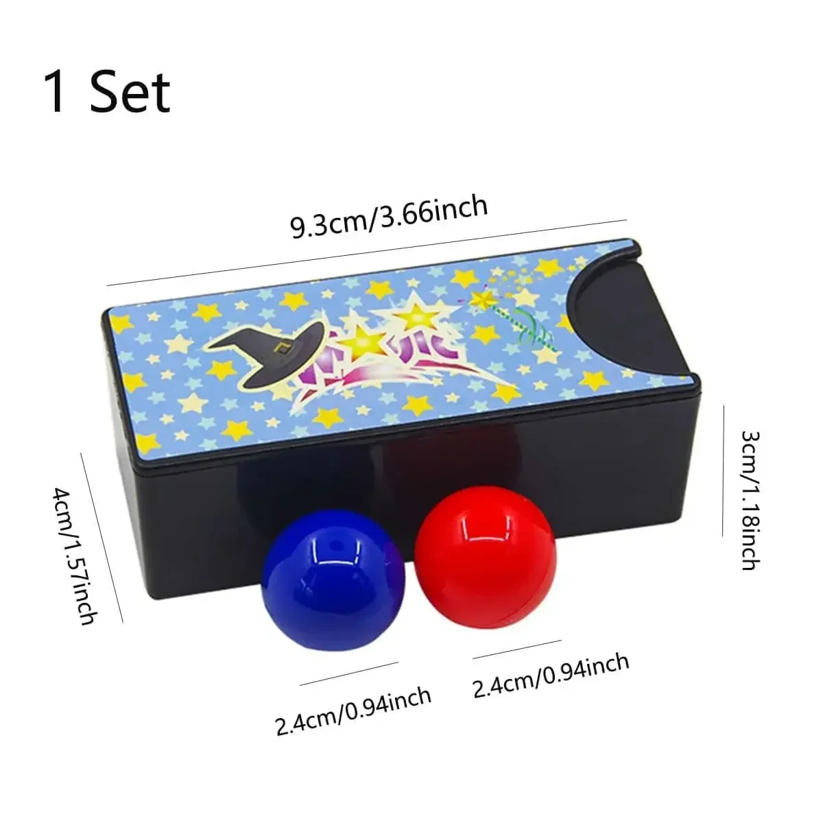3pcs New Funny Gadgets Kids Toys Changeable Magic Box Turning the Red into the Blue Ball Props Tricks Classic thumbnail 6