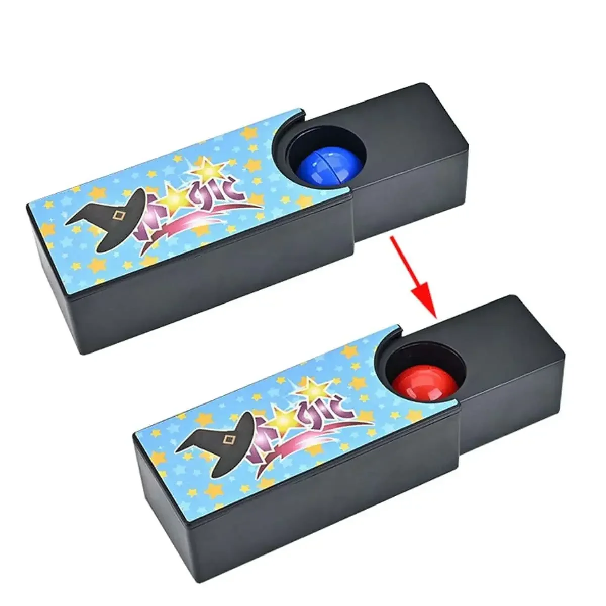 3pcs New Funny Gadgets Kids Toys Changeable Magic Box Turning the Red into the Blue Ball Props Tricks Classic thumbnail 5