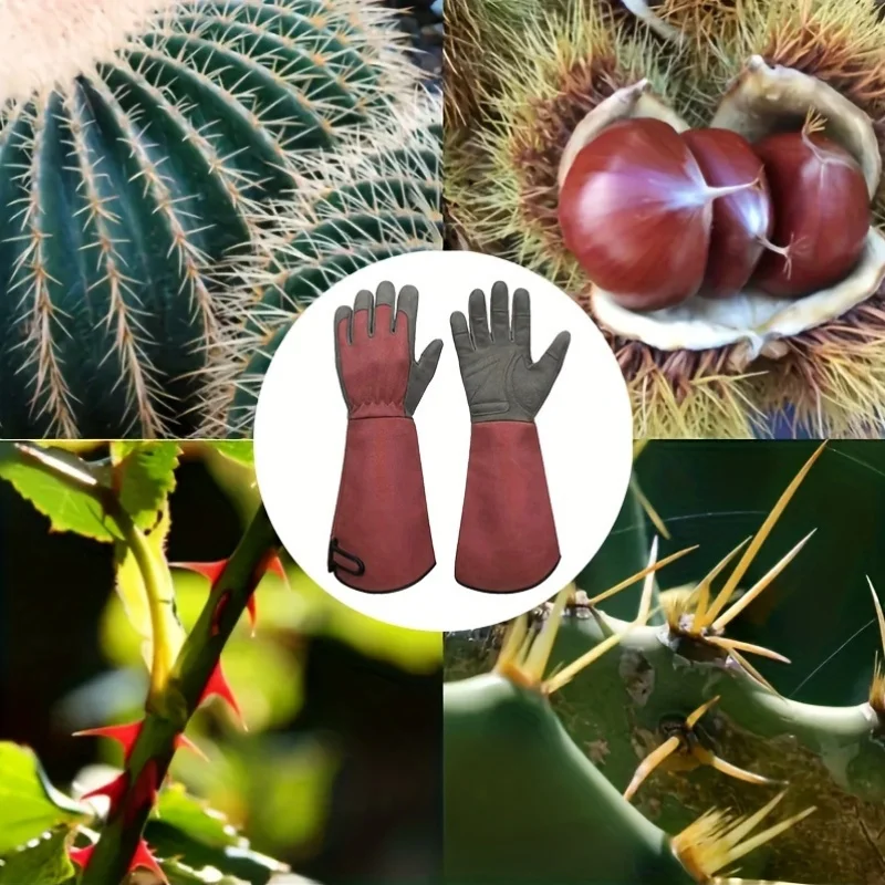 Long Style Gardening Gloves Thorn Proof Gloves Canvas Rose Pruning Garden Gloves with Touch Screen Breathable Work Gloves thumbnail 3