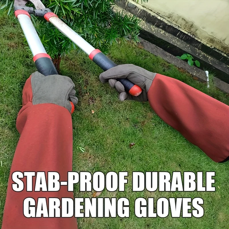 Long Style Gardening Gloves Thorn Proof Gloves Canvas Rose Pruning Garden Gloves with Touch Screen Breathable Work Gloves thumbnail 4
