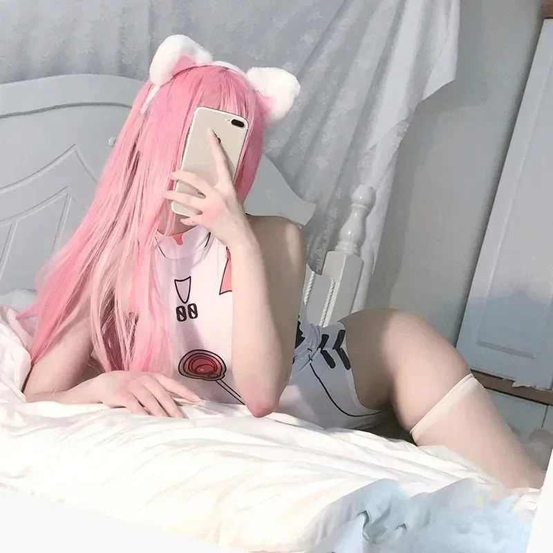 Japanese Anime Sukumizu Swimsuit Cosplay Costumes Women Open Crotch Bodysuit Sexy Lingerie Hot Leotard Body Suit thumbnail 2