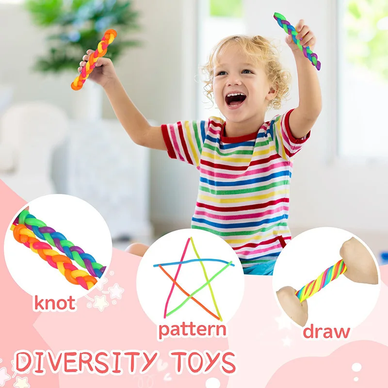 10/30PCS Noodle Pack Stretchy Strings Fidget Toys Silent Fidget Toys Relieve Stress Adult Anxiety Stress Autistic ADD ADHD Toy thumbnail 2